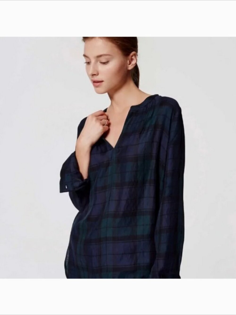 Blackwatch Tartan Plaid Shirt Blouse